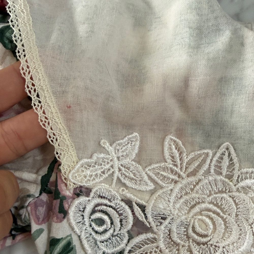 Vintage Cottagecore 90’s Girls Sz 6 Floral Kids Dress Lace Detail Candy Club - Picture 4 of 6